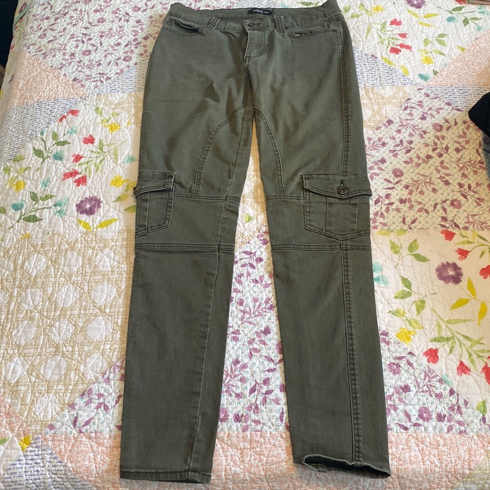 Lolo Jeans Olive Green Skinny Cargo Pants